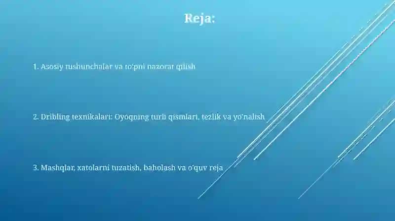 Futbol to‘pini olib yurish texnikasini o‘rgatish metodikasi 2