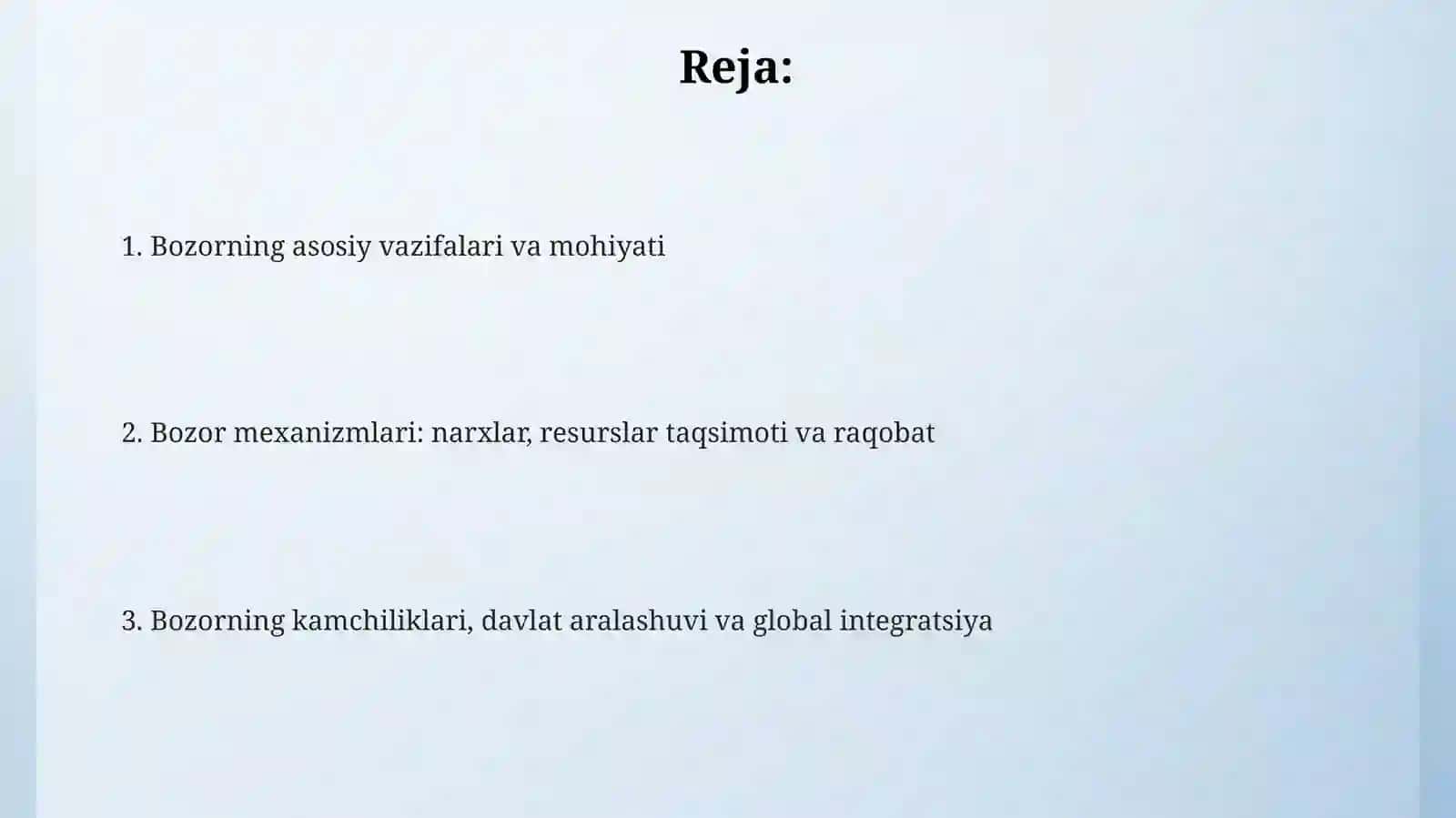 Bozorning iqtisodiyotdagi asosiy vazifalari 2