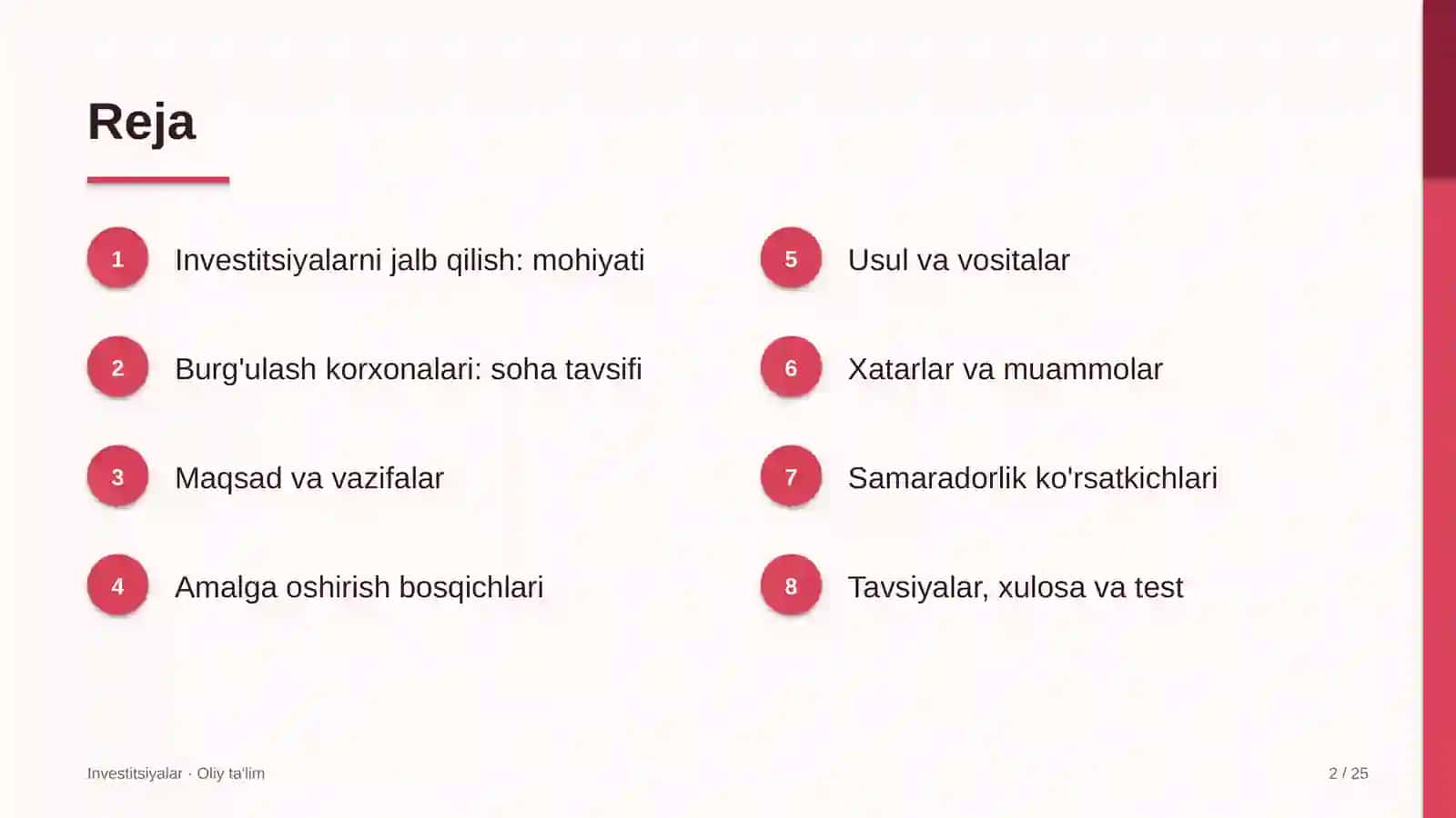 Burg'ulash korxonalarida investitsiyalarni jalb qilish 2