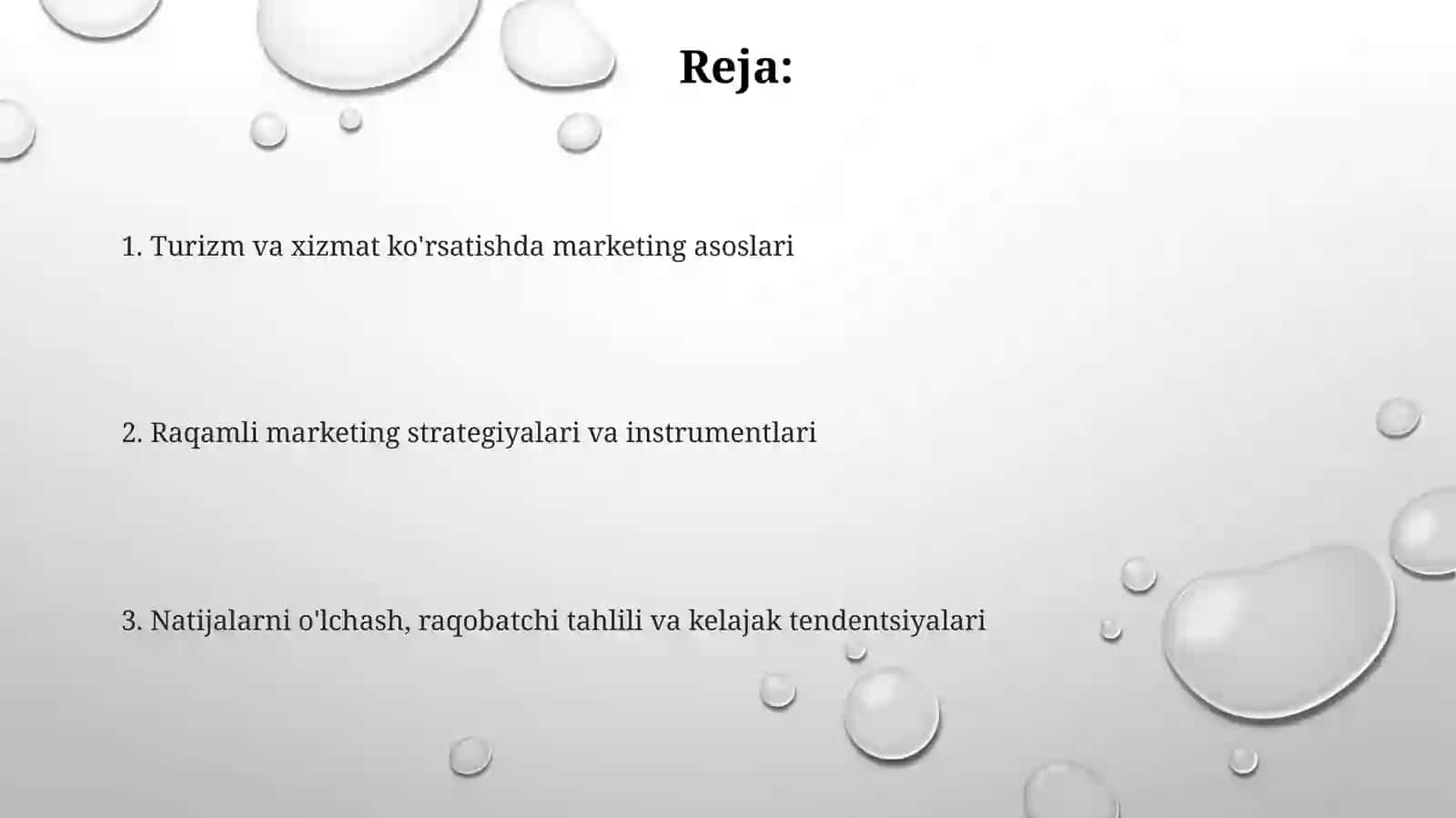 Turizm va xizmat ko'rsatishda marketing asoslari 2