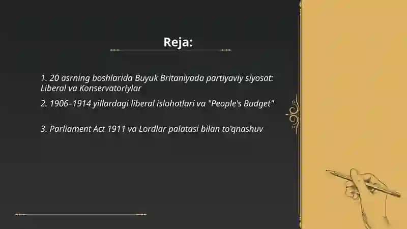 20 asrning boshlarida Buyuk Britaniyaning ichki va tashqi siyosati 2