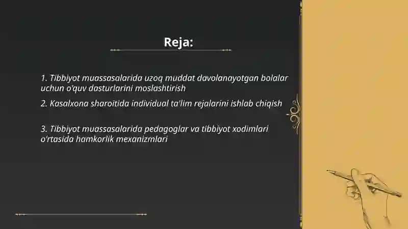 Tibbiyot muassasalarida uzoq muddat davolanayotgan bolalar uchun talim muhitini yaratish 2