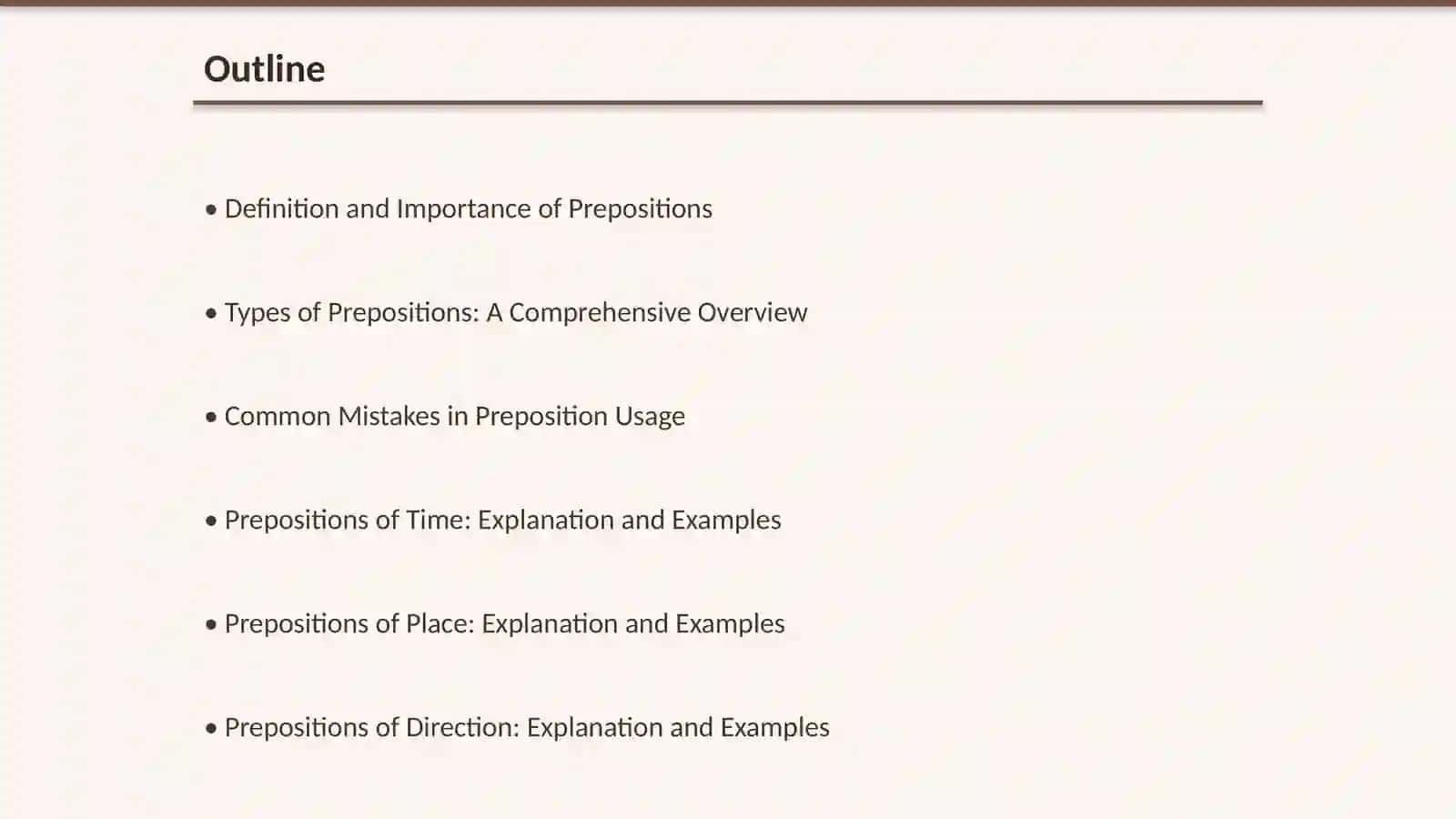 Usage of Prepositions 2