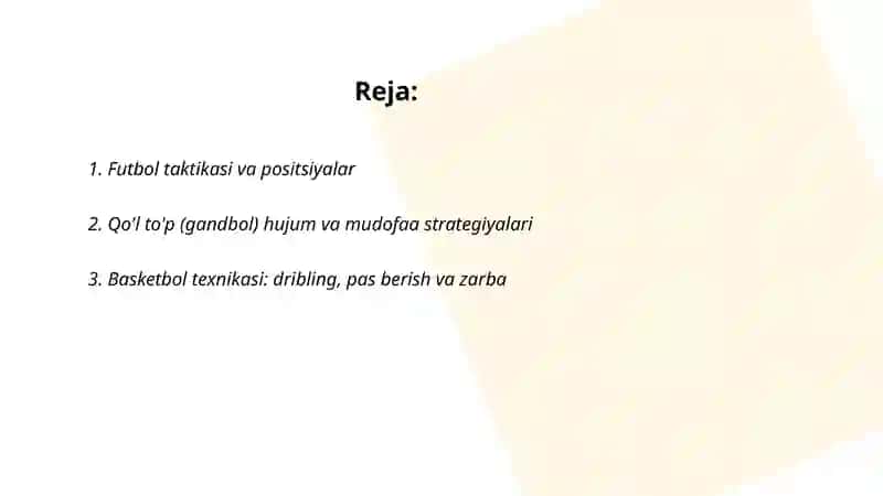 Futbol taktikasi va positsiyalar 2