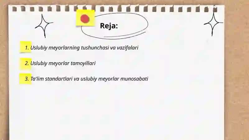 Uslubiy meyorlar 2