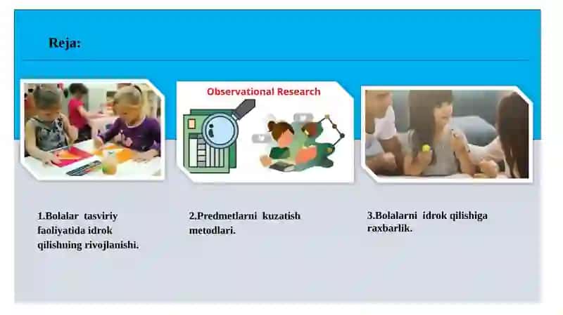 Maktabgacha  yoshdagi bolalarda tasviriy  faoliyat jarayonidagi idrokni rivojlanishi. 2