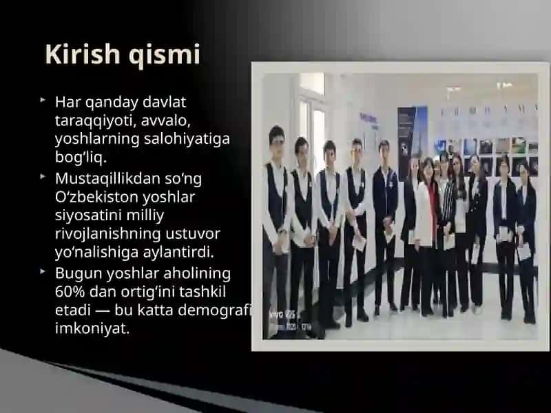 Oʻzbekistonda yoshlarga oid davlat siyosati va uning asosiy mazmuni 2