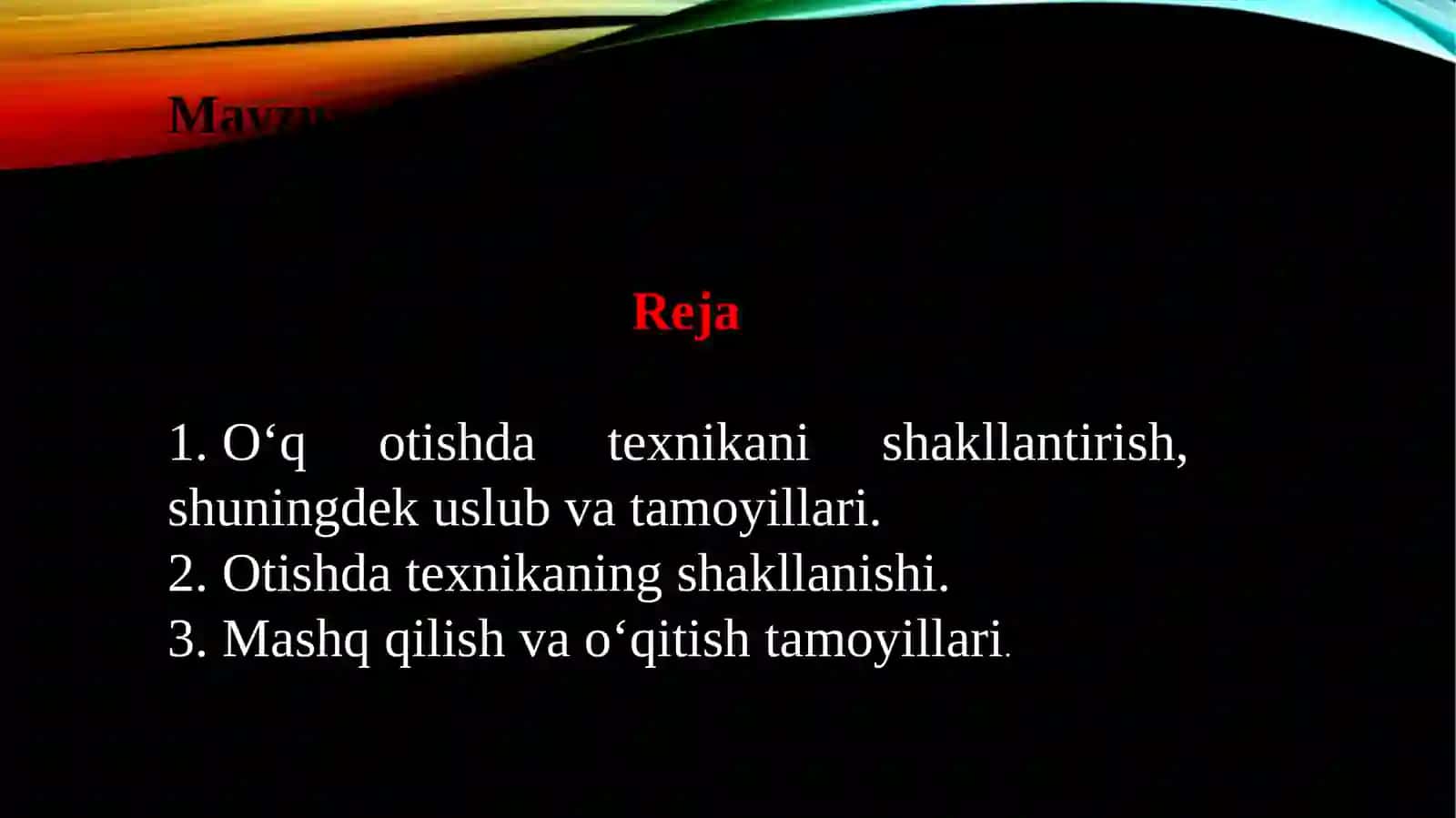 O’qqitish sportini o’qitish va mashq qilish uslubi yoti 2
