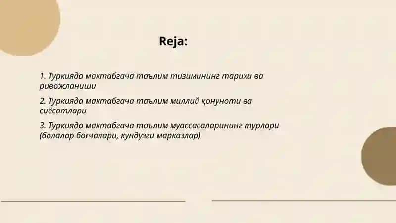 Туркияда мактабгача таълим тизимининг тарихи ва ривожланиши 2
