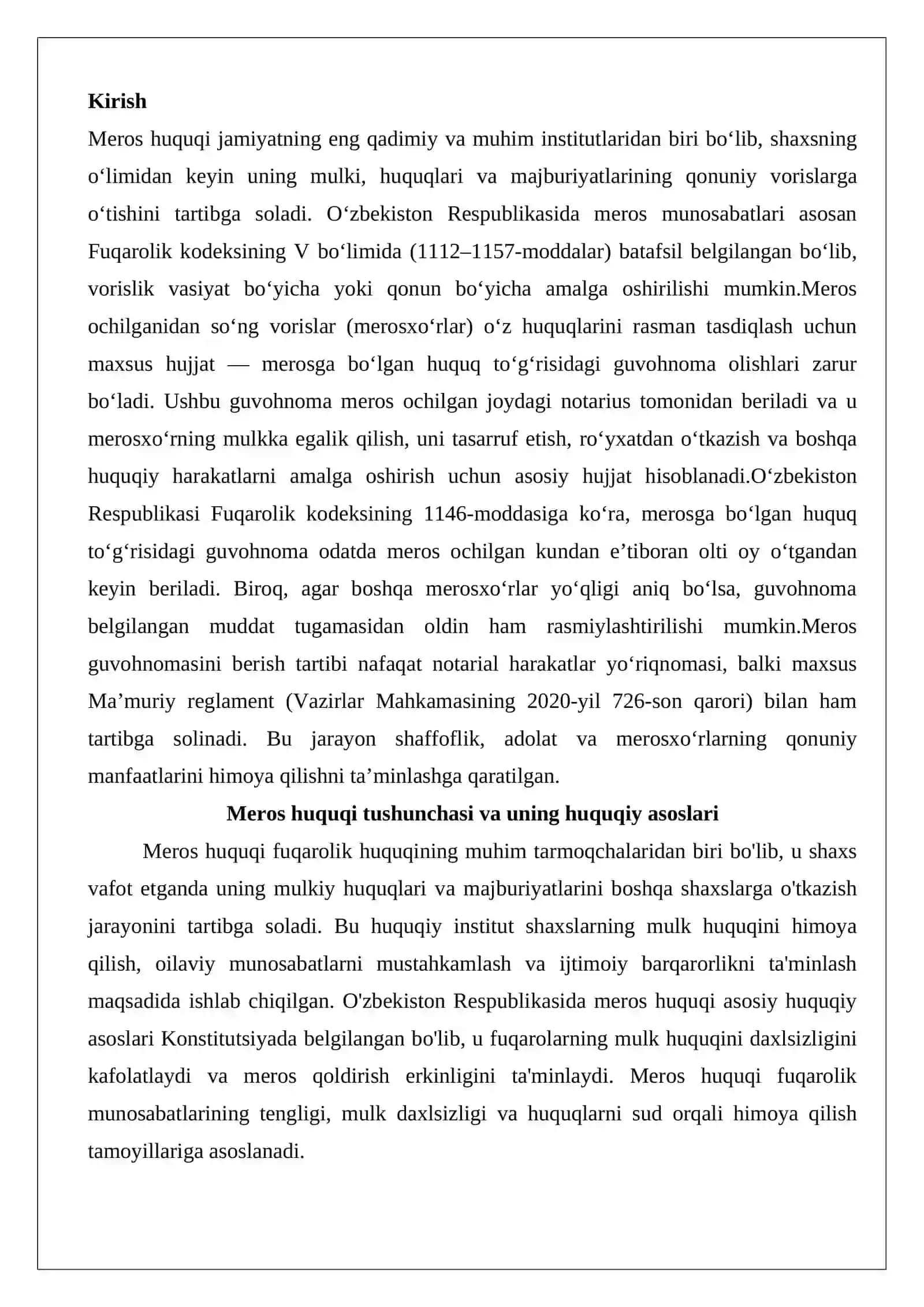 Merosga bo‘lgan huquq to‘g‘risida guvohnomalar berish 2