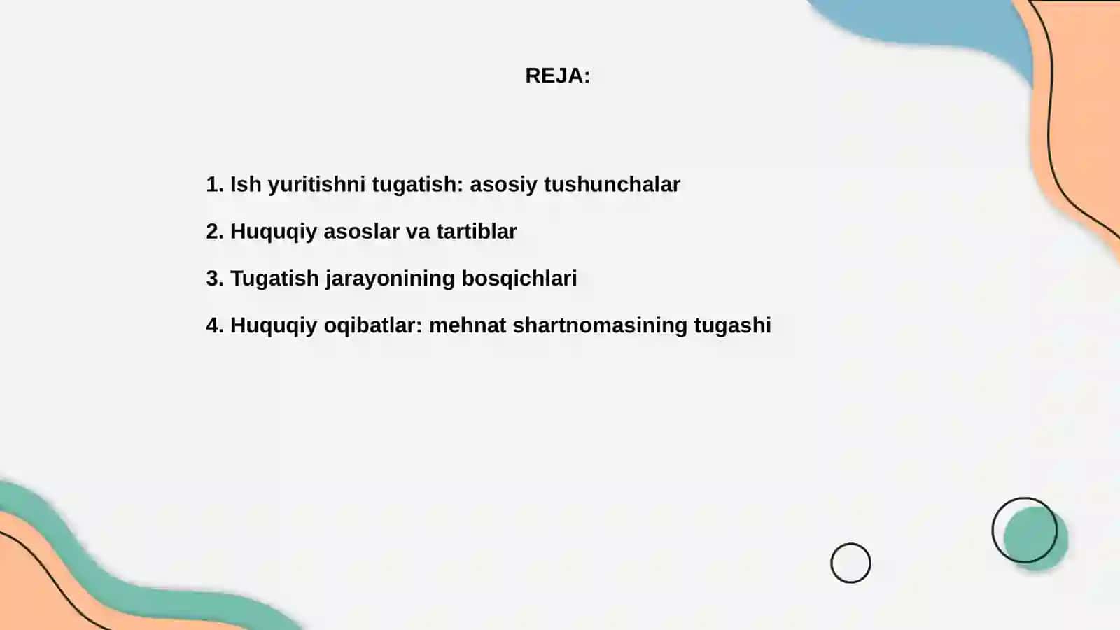 Ish yuritishni tugatishning huquqiy oqibatlari va amaliy ahamiyati 2