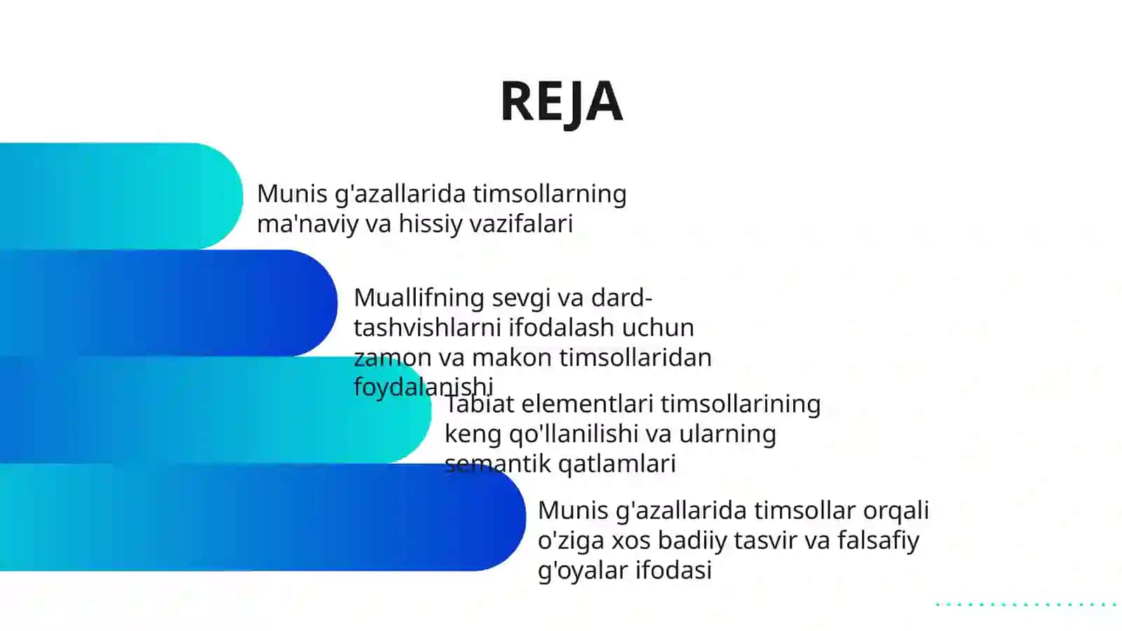 MUNIS G'AZALLARIDA TIMSOLLAR KO'LAMI 2