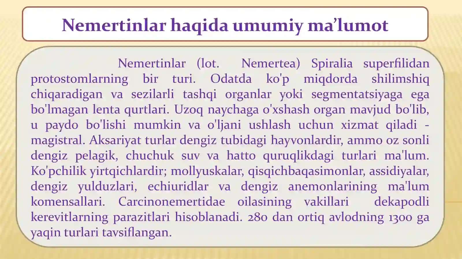 Nemirtinlarni qonaylanish va nafas olish sistemalari 2