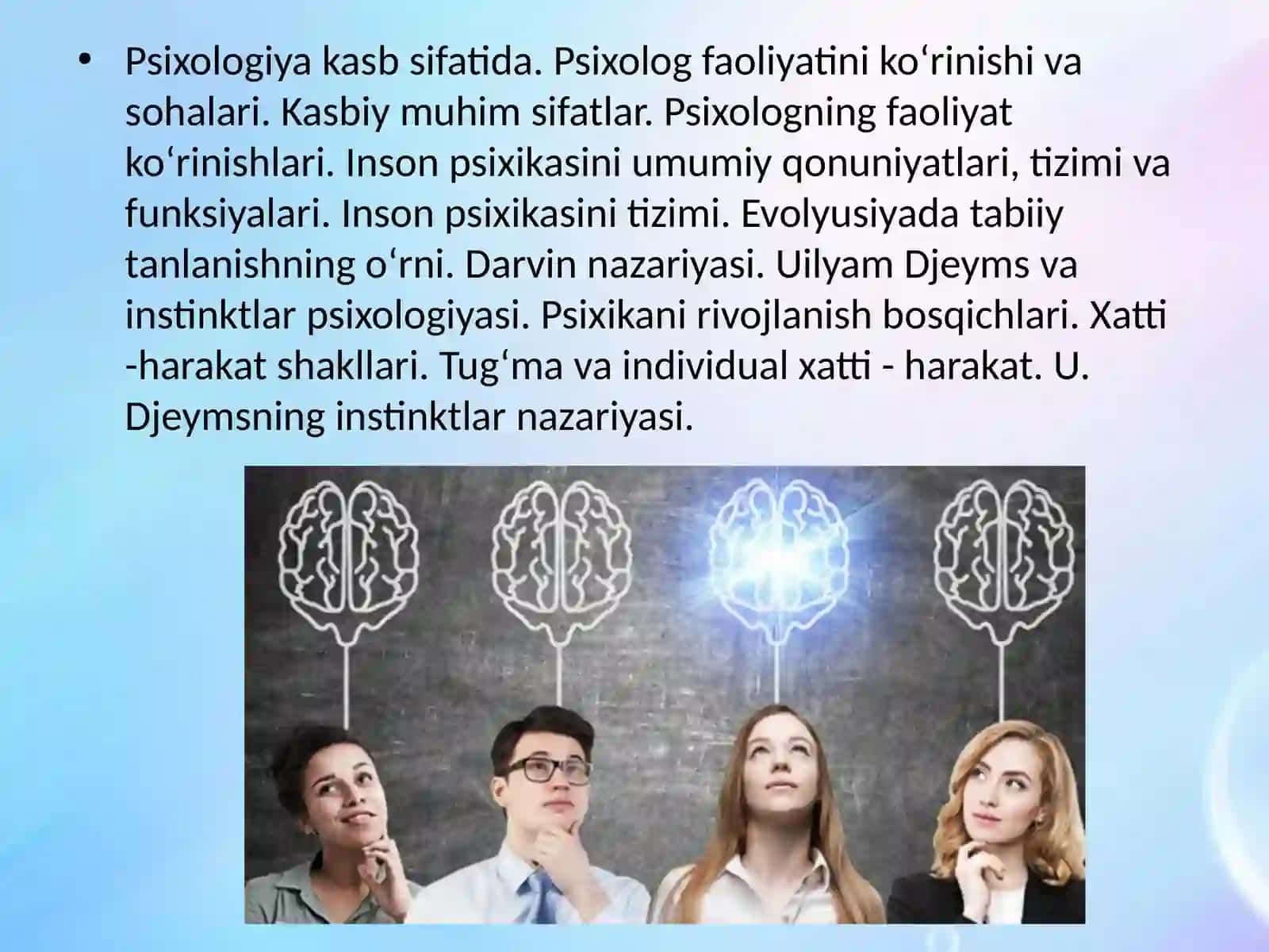 Mamlakatimizda psixologiya sohalari 2