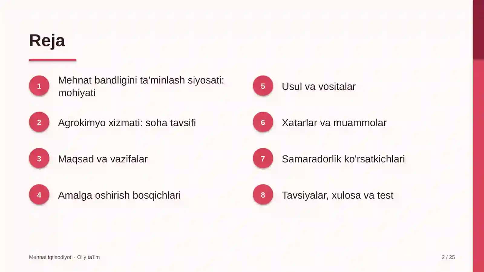 agrokimyo xizmatida mehnat bandligini ta'minlash siyosati 8508 2