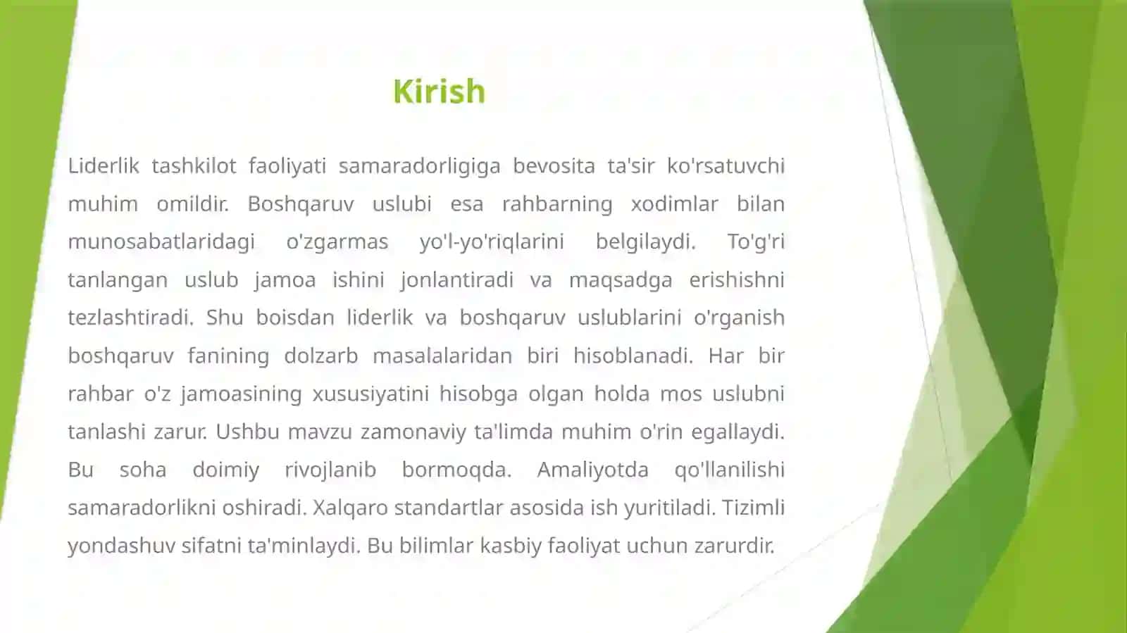TASHKILOTLARDA LIDERLIK VA BOSHQARUV USLUBLARI 2