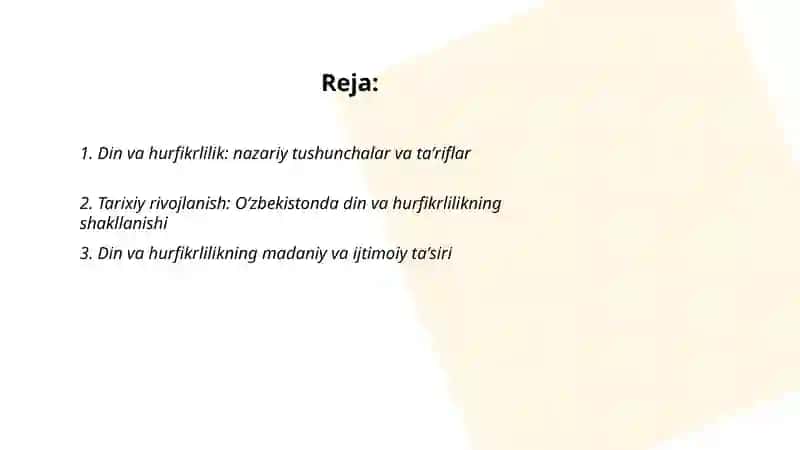 Din va hurfikrlilik 2
