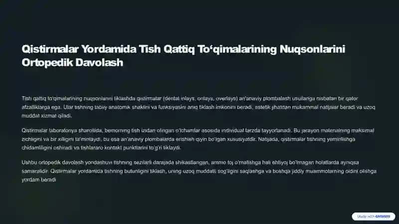 Tish Toj Qismining Qisman Yo‘qotilishi: Restavratsiya Yondashuvlari 2