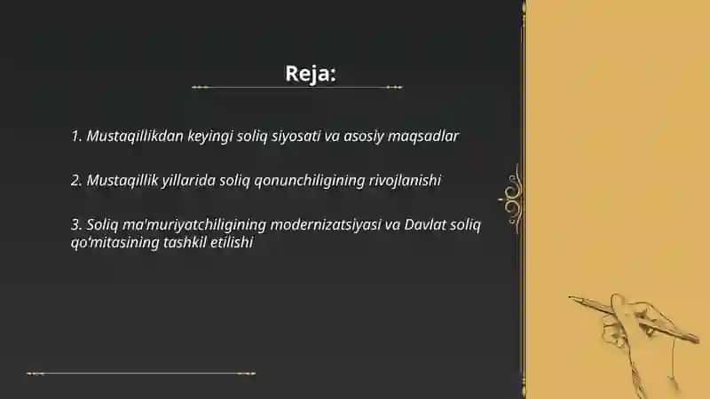 O'zbekiston soliq tizimi mustaqillik yillarida 2