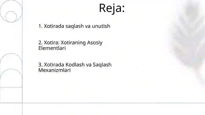 Xotira xaqida umumiy tasavvurlar 2