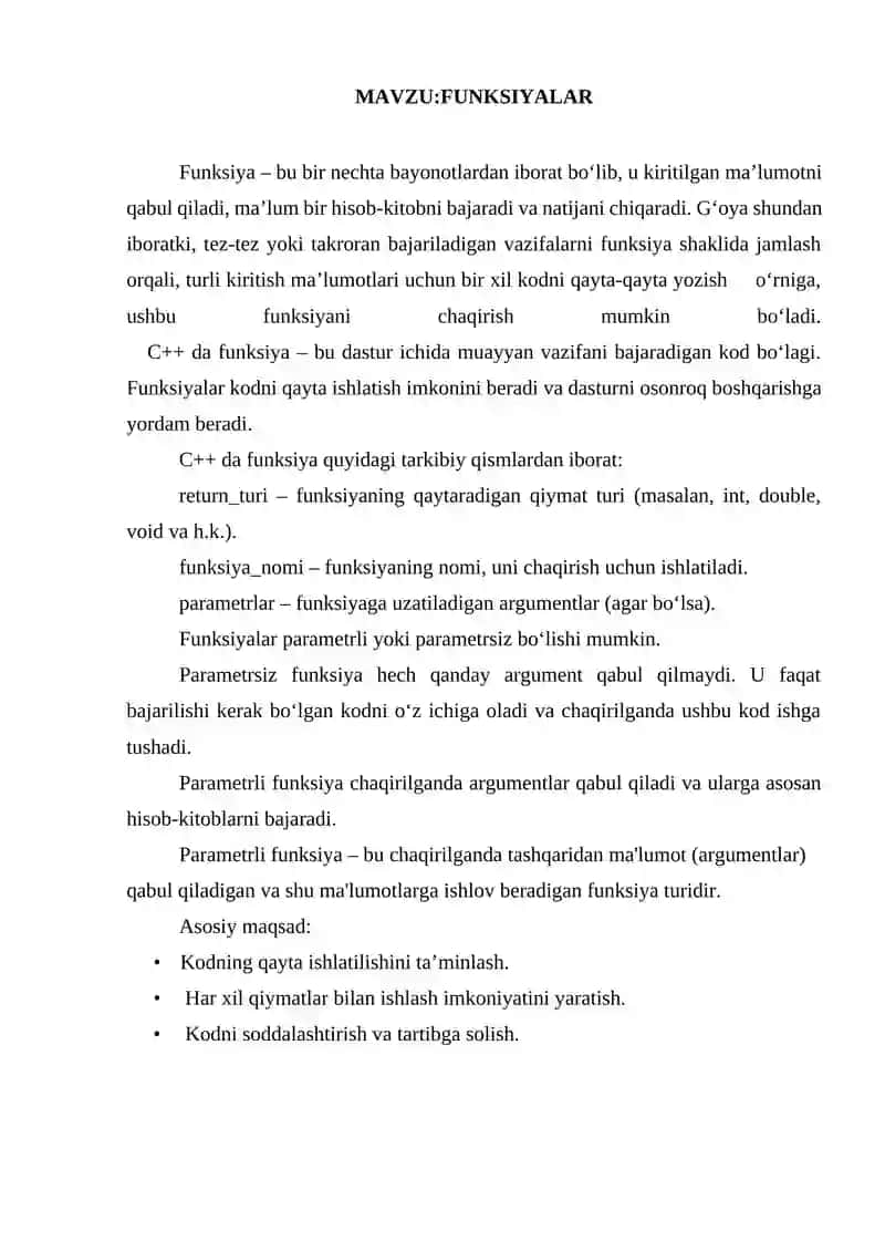 FUNKSIYALAR 2