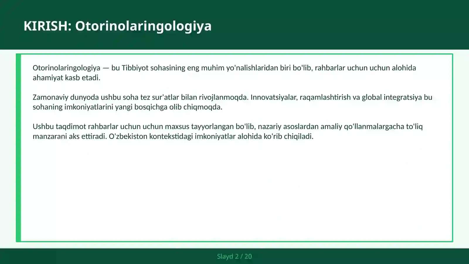 OTORINOLARINGOLOGIYA 2