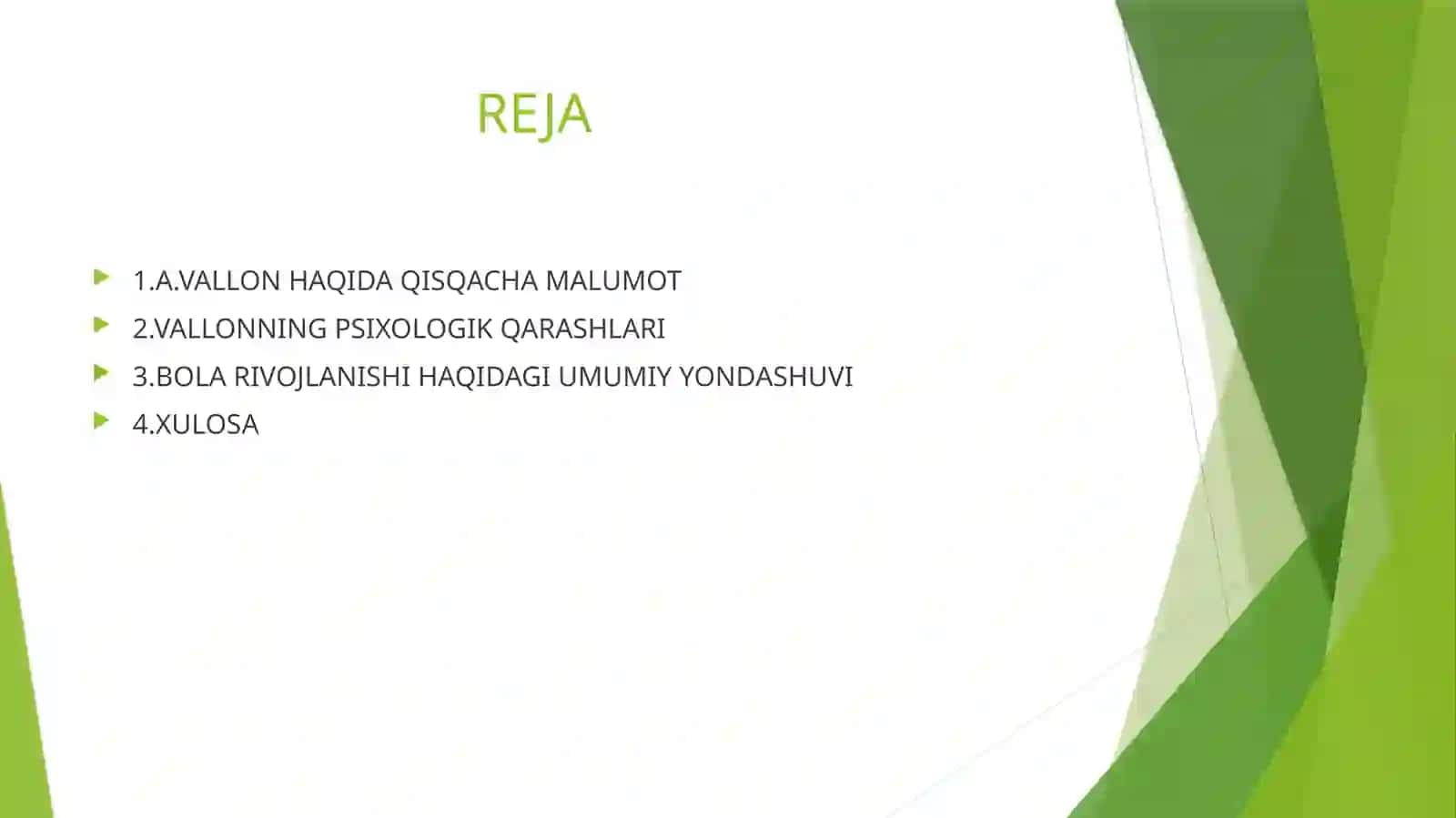 A.VALLON TADQIQOTLARIDA BOLA RIVOJLANISHINING O’ZIGA XOS XUSUSIYATLARI 2