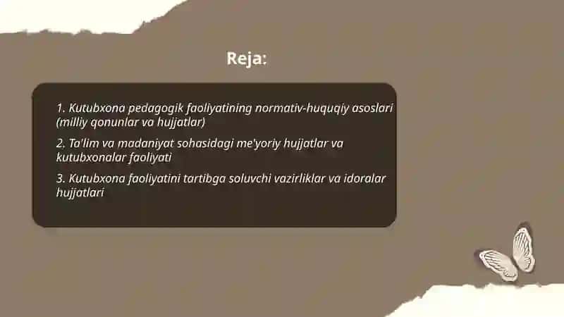 Kutubxona pedagogik faoliyatining normativ-huquqiy taʼminoti 2
