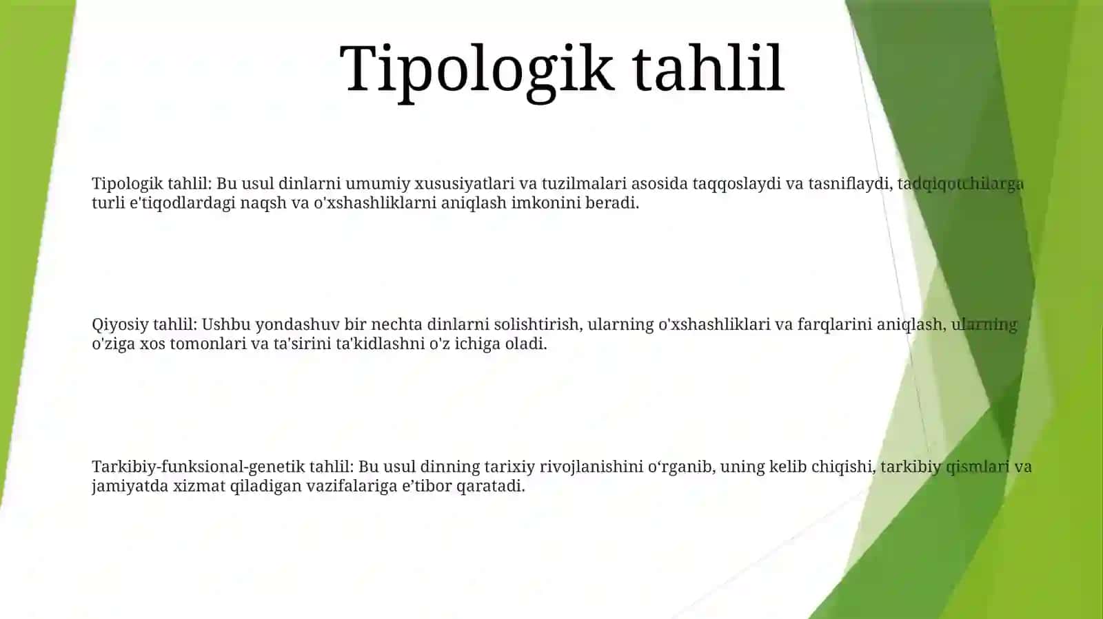 Dinlarni Tadqiq Etish Metodologiyasi: Tipologik, Qiyosiy, Tarkibiy-Funksional Genetik Tahlil. Qiyosiy Dinshunoslikning Metodlari 2