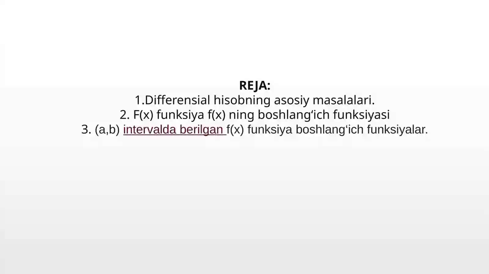 Differensialhisobning asosiy masalalari 2