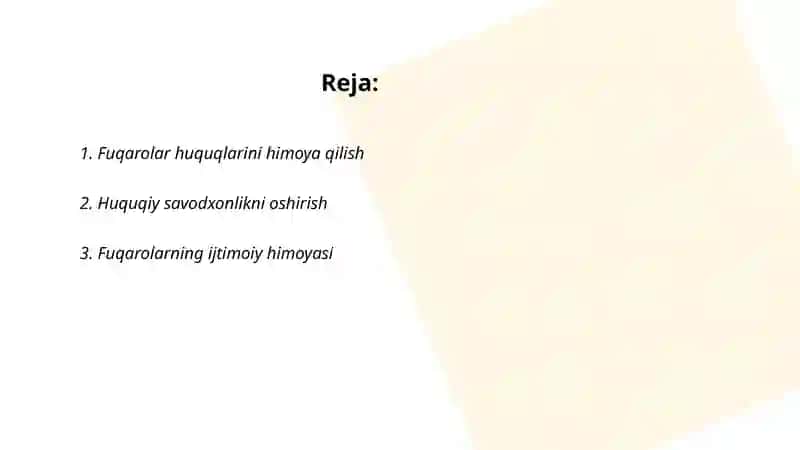 Fuqoro muhofazasi va maqsad vazifasi 2