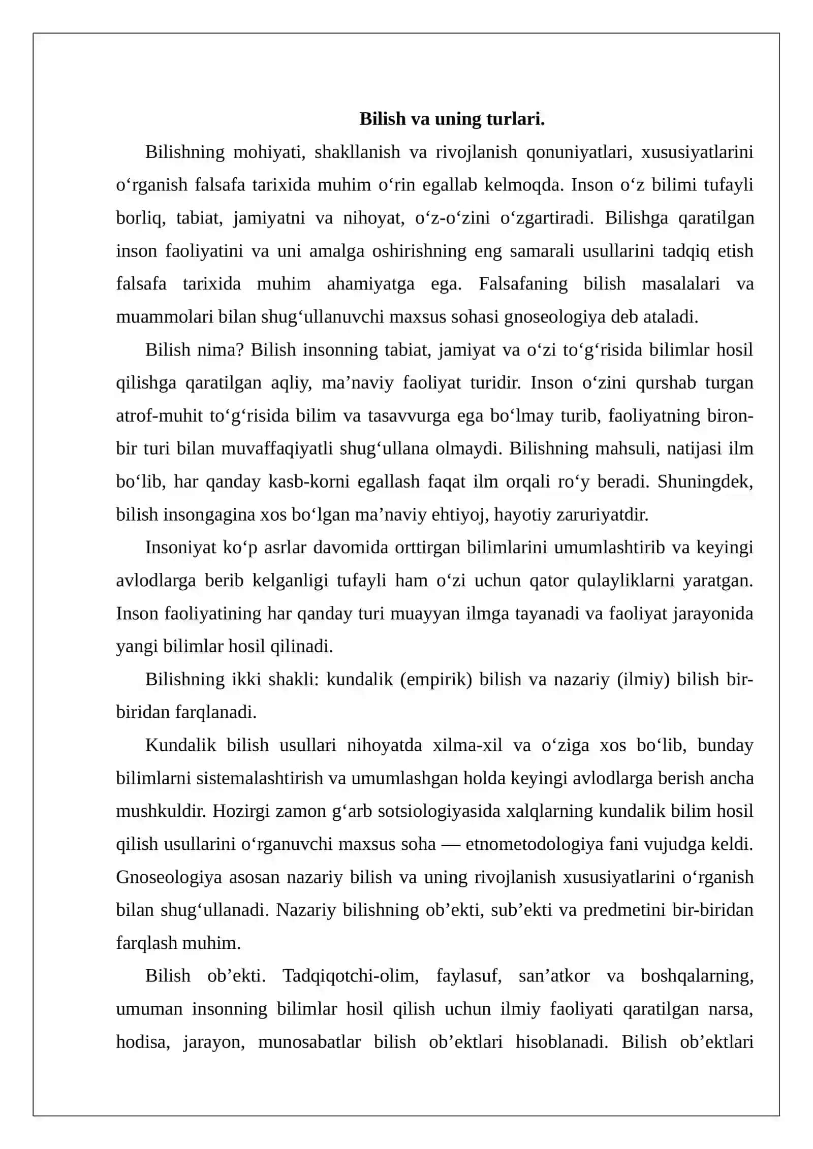 Ilmiy bilish, uning shakllari va usullari 2