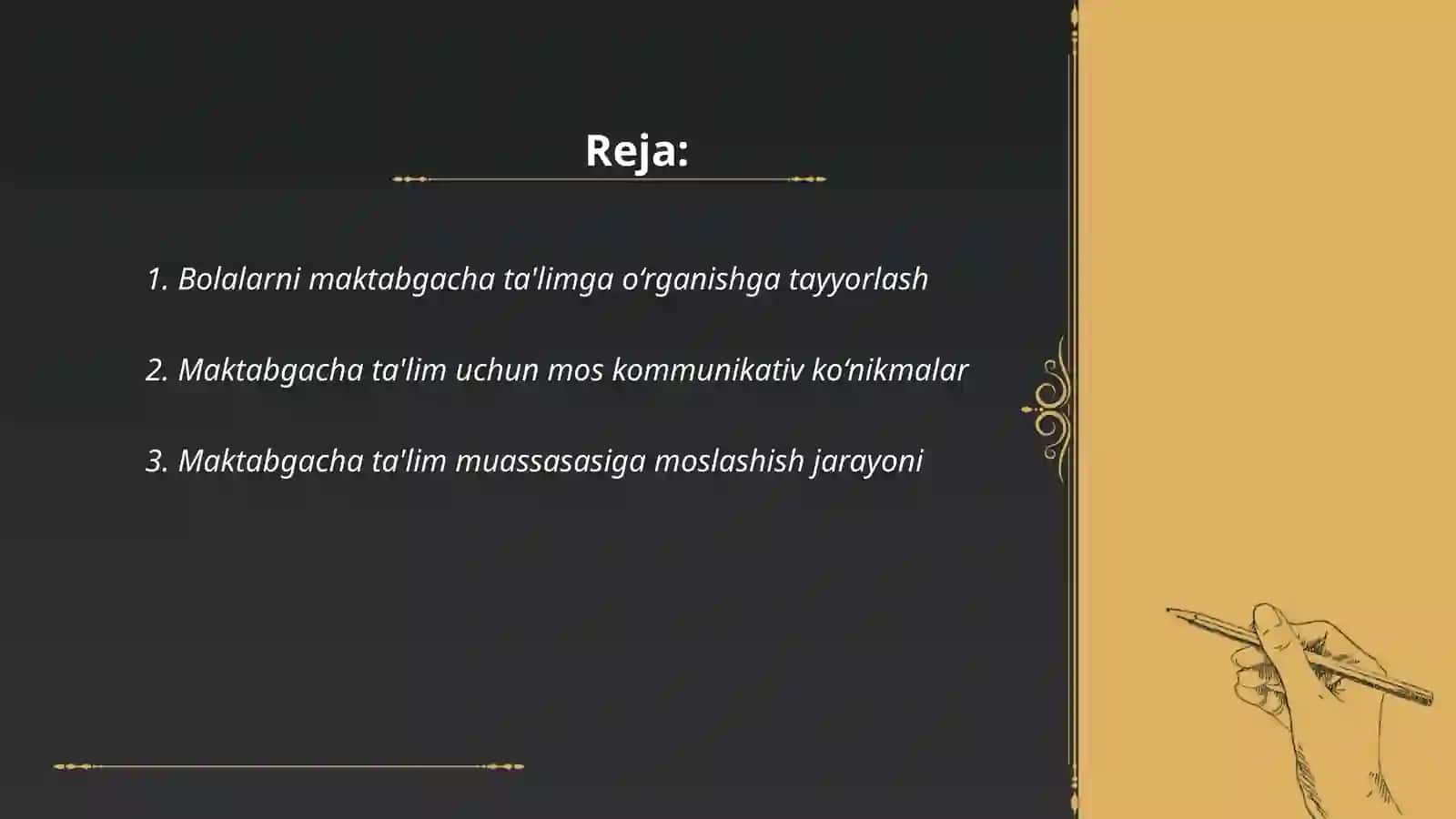 Bolalarni maktabgacha ta'limga moslashtirish 2