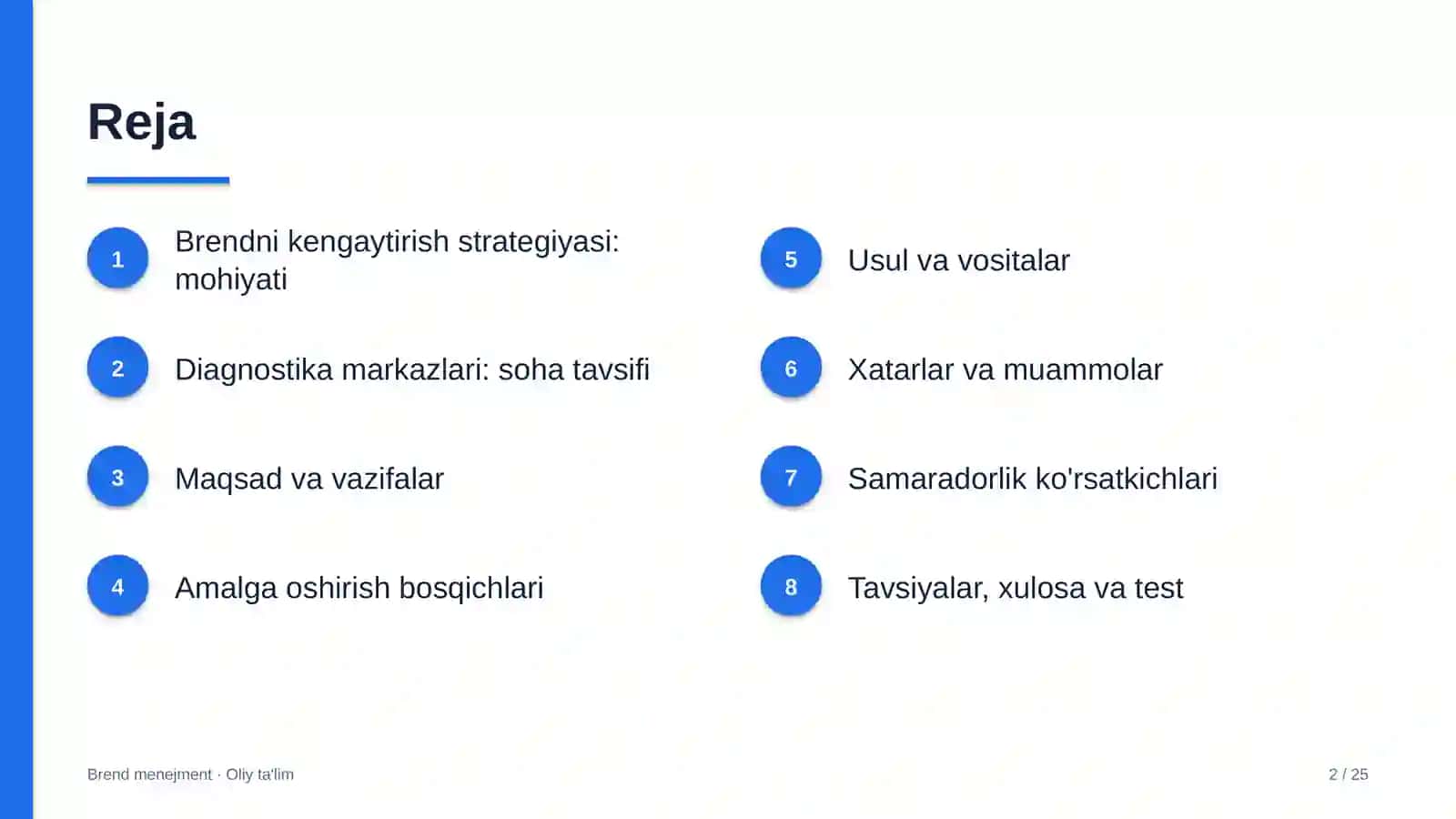 Diagnostika markazlarida brendni kengaytirish strategiyasi 2