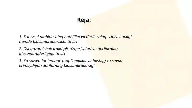 Biofarmatsiya fanidan tayyorlagan mustaqil ish 2