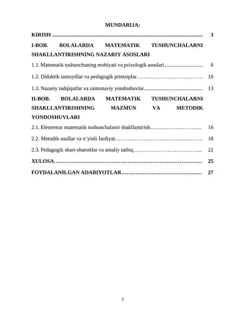 Bolalarda matematik tushunchalarni shakllantirishning mazmuni 2