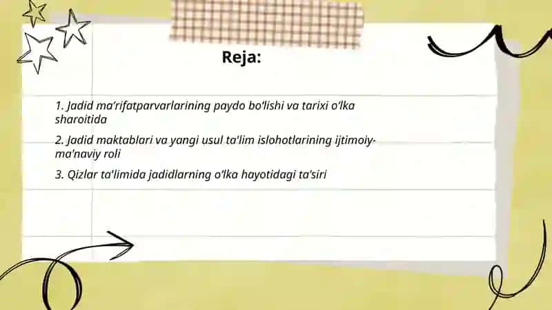 Jadid maʼrifatparvarlarining oʻlka ijtimoiy maʼnaviy hayotida tutgan oʻrni 2