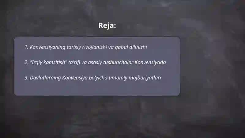 Konvensiya va CERD qo'mitasi 2