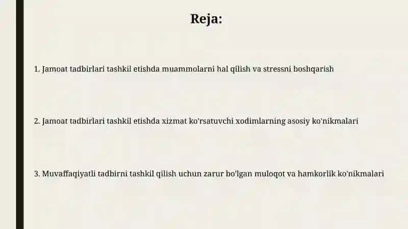 Tadbirlarni baholash va tahlil qilish 2