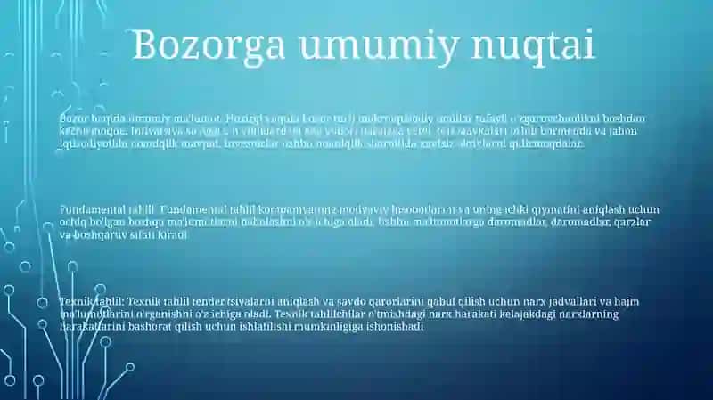 Moliya Bozori Tahlil Etish Asoslari 2