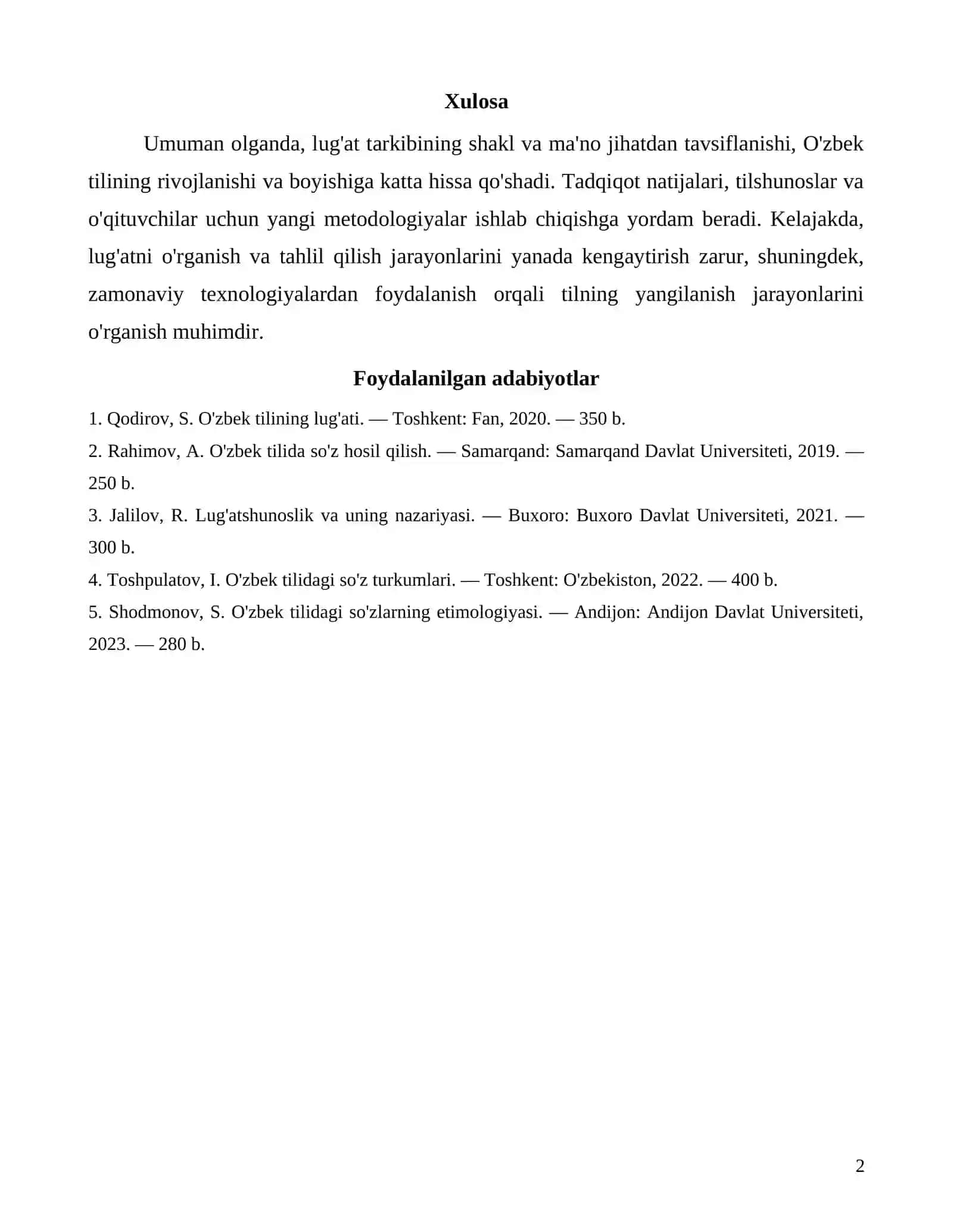 Mavzuning dolzarbligi 2