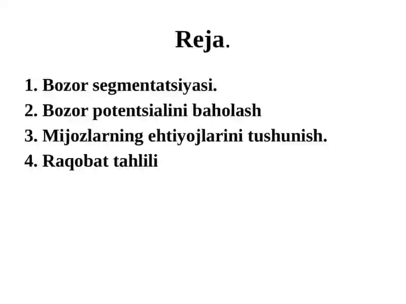 Bozorsegmentatsiyasi 2