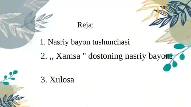 "Xamsa"ning nasriy bayonlari 2