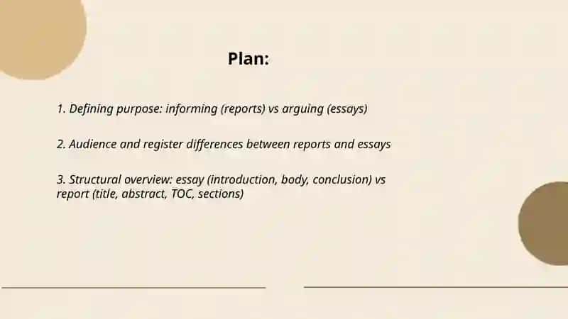 Writing Reports and essays- distinguish purpose, structure, and style 2