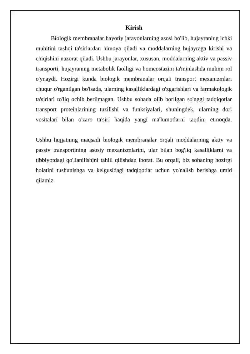 Biologik membranalar orqali moddalarning faol va passiv transporti 3