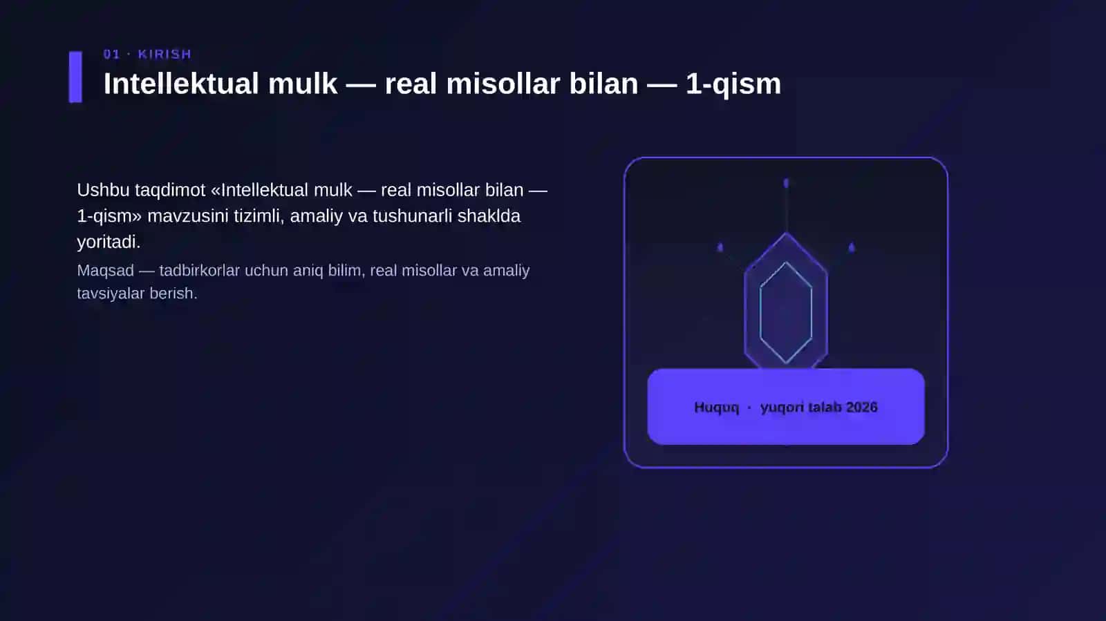 Intellektual mulk — real misollar bilan — 1-qism 3