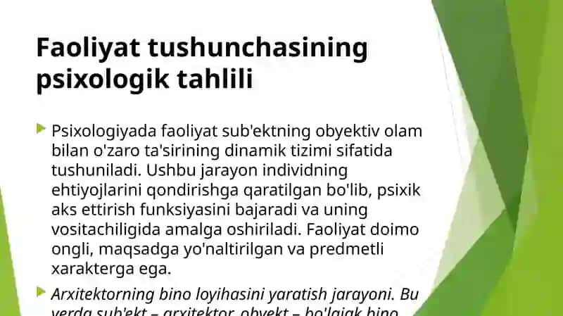 Faoliyat va uning turlari 3