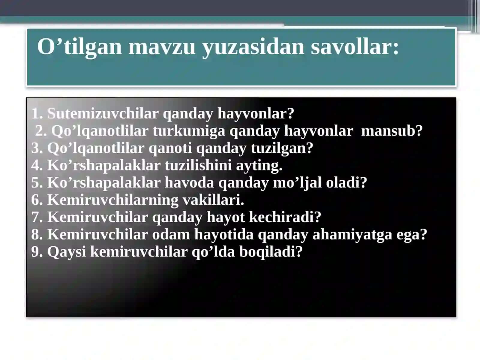 Sutemizuvchilar turkumi 3