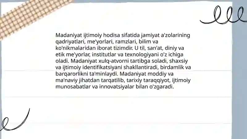 Madaniyat ijtimoiy hodisa sifatida 3