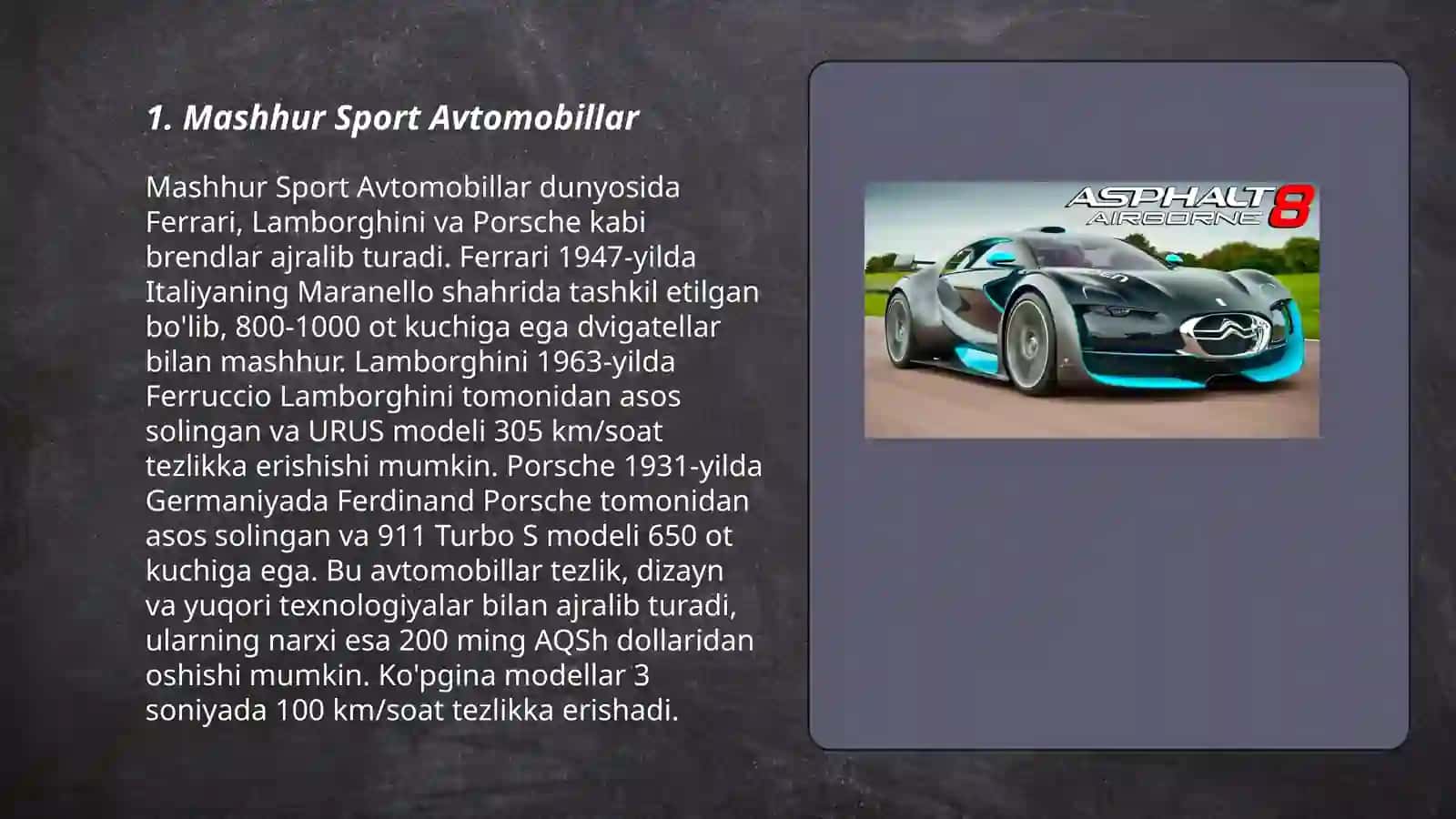 Mashhur Sport Avtomobillar 3
